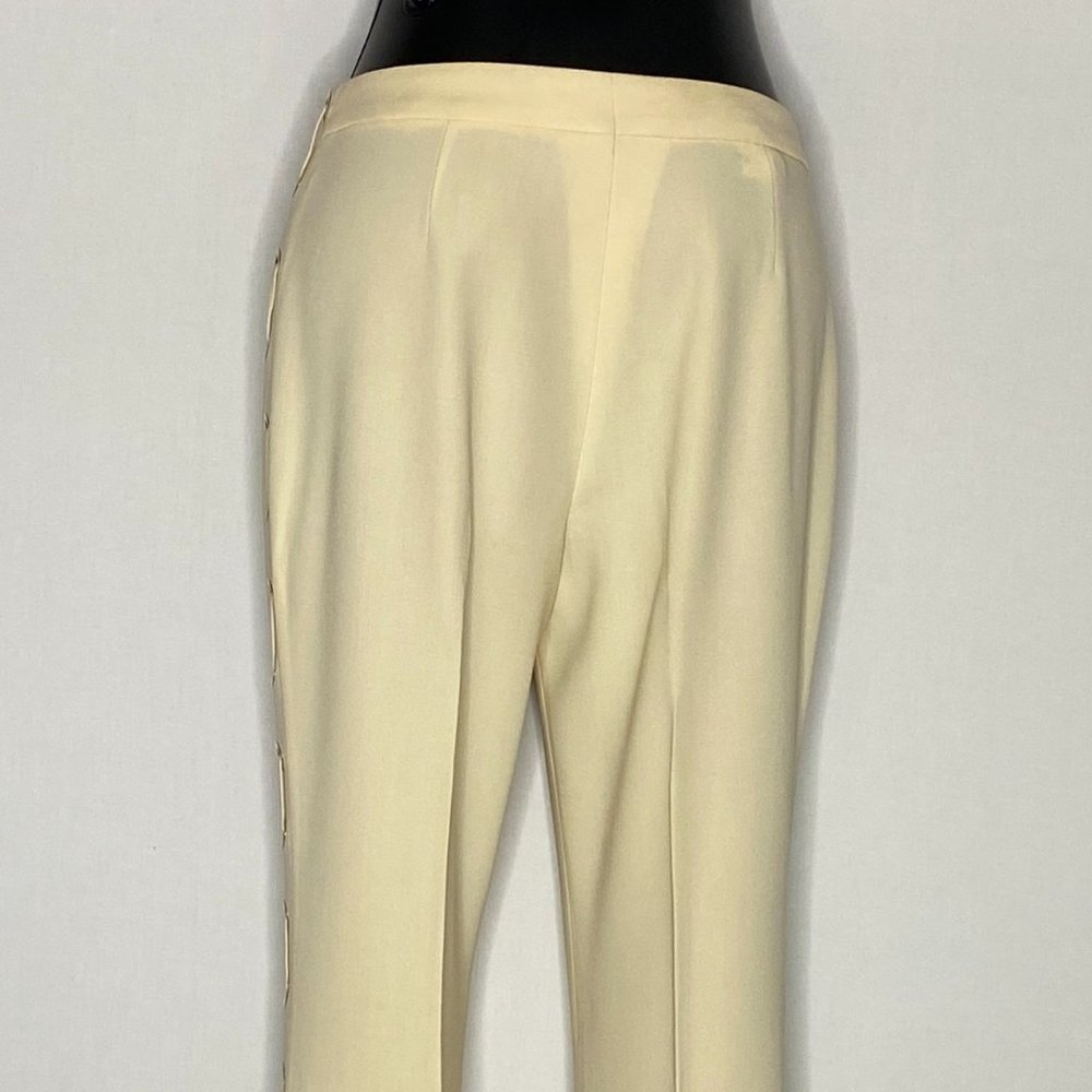 Escada Pants Trousers Cream Dressy Wide leg-10" 4 - Picture 7 of 14